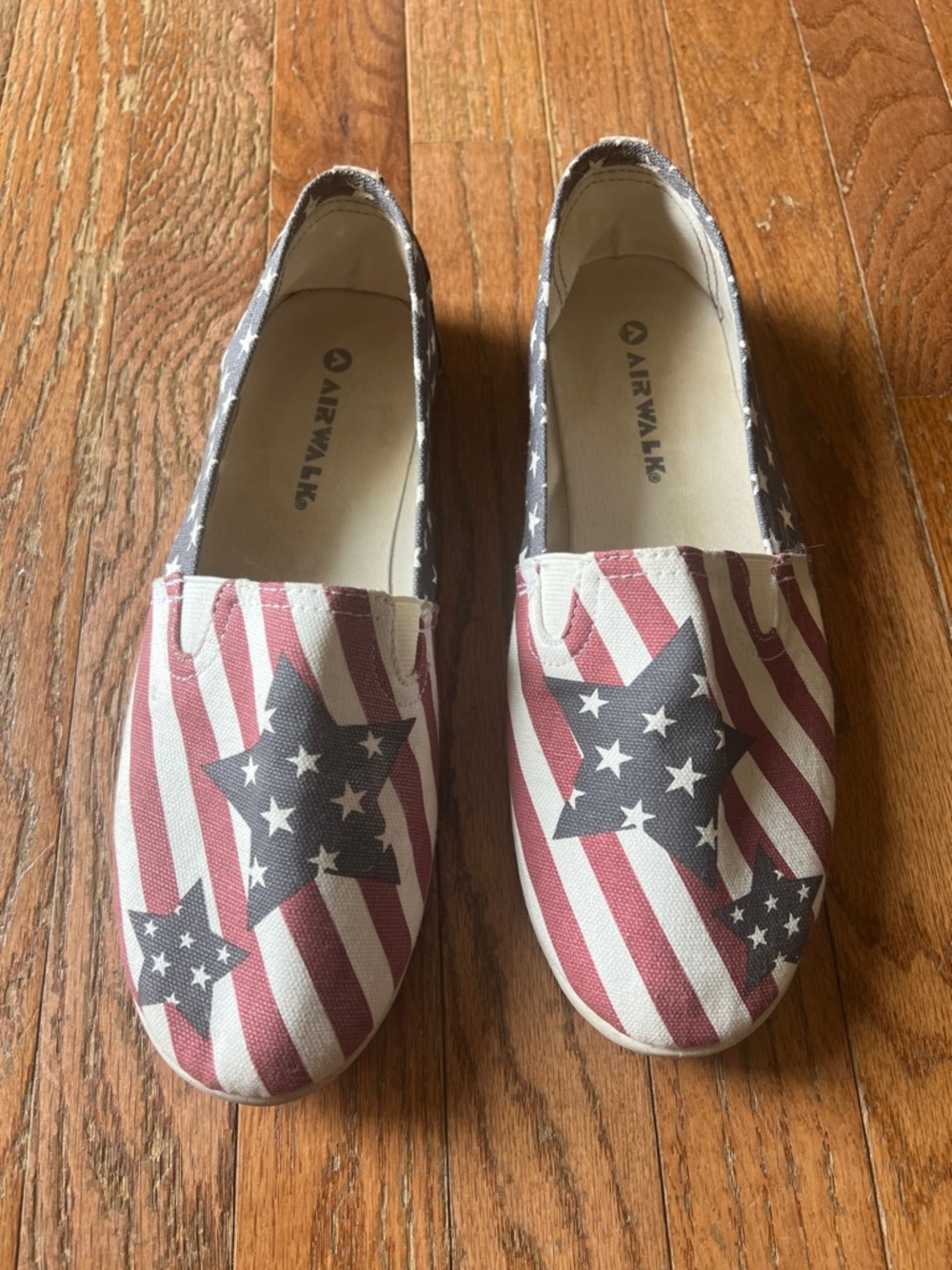 Airwalk Canvas Slip-On boat shoes - Red, White & Blue Star Print
